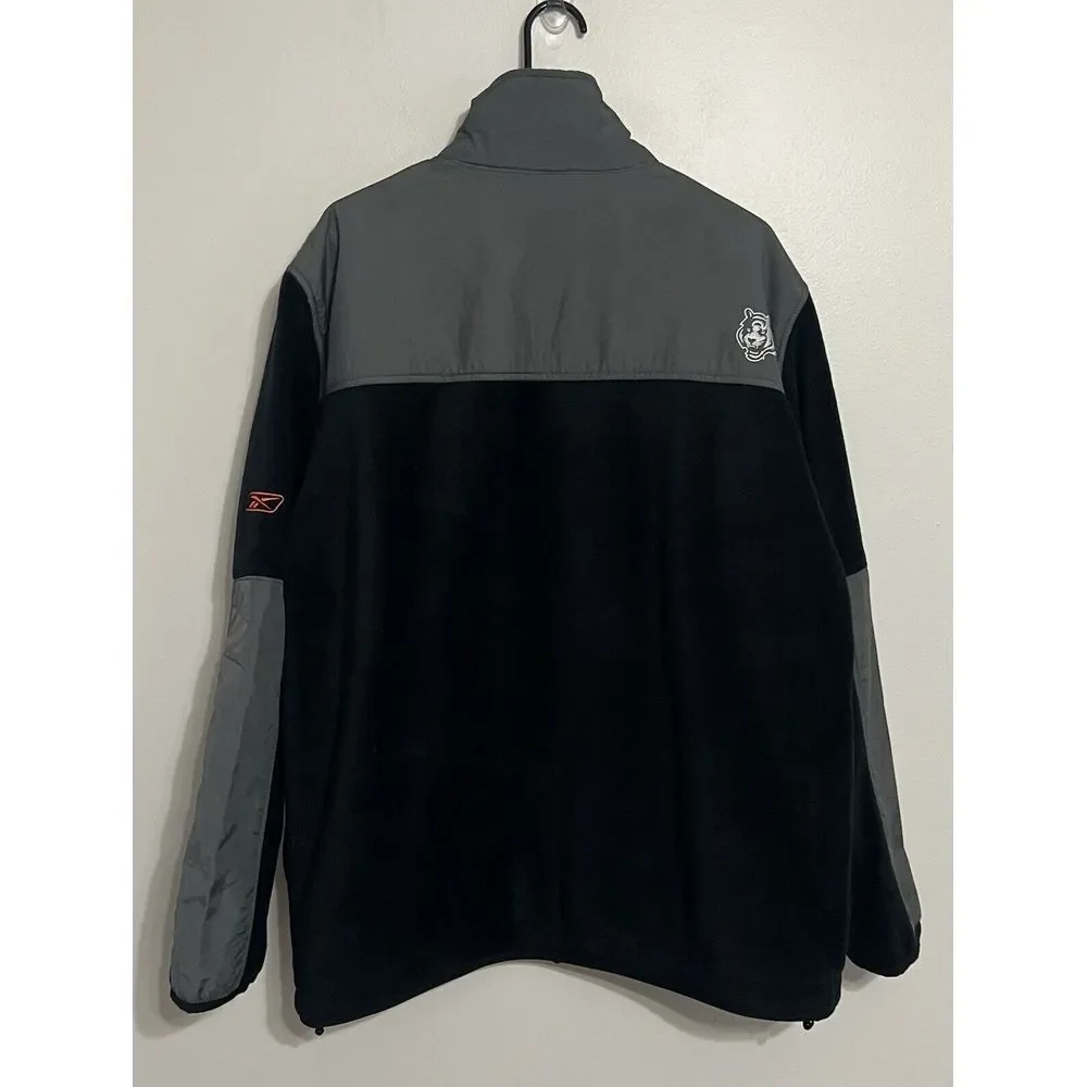 Reebok Men's Large Cincinnati Bengals Gray Black Full Zip Fleece Full Zip Jacket